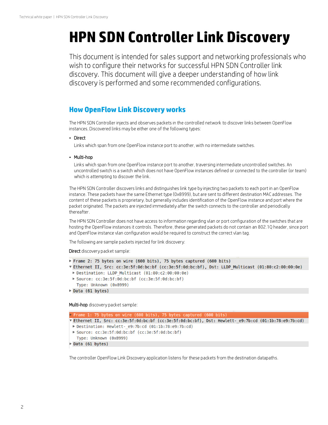 HP VAN SDN Controller Software Products manual HPN SDN Controller Link Discovery, How OpenFlow Link Discovery works 