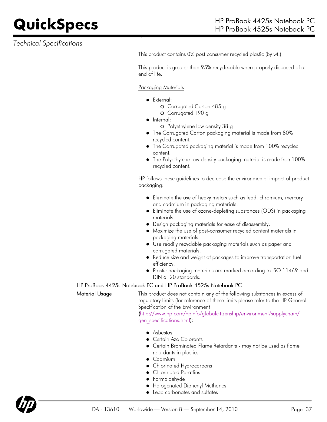 HP VC133 manual Genspecifications.html 