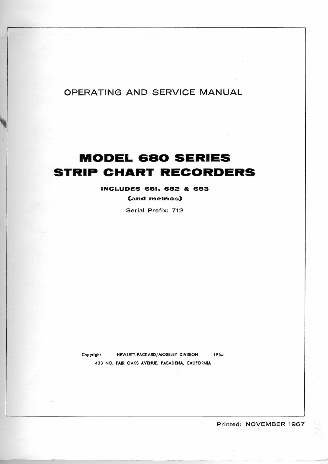 HP VCR 681, VCR 683, VCR 682, VCR 680 manual 