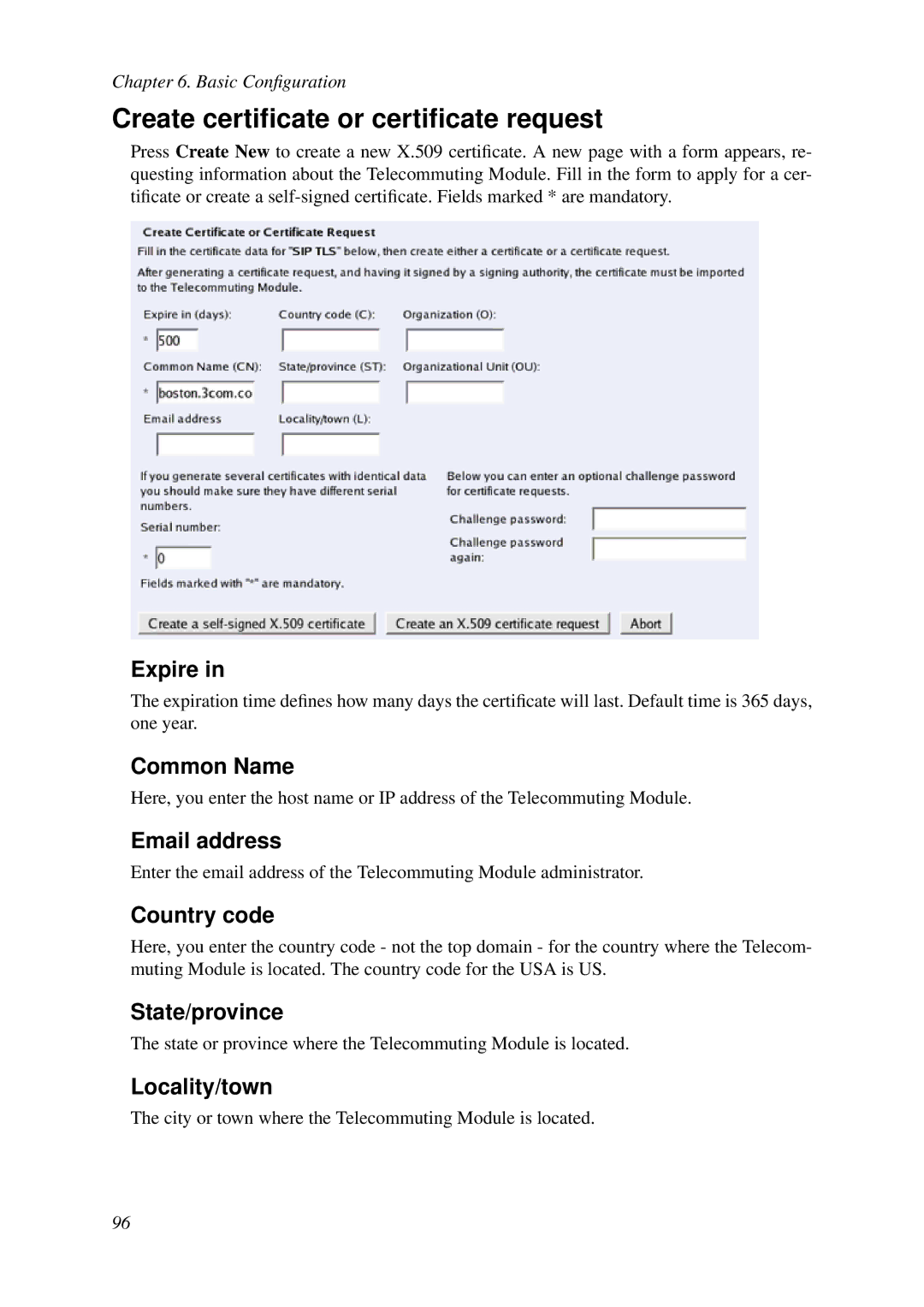 HP VCX Software manual Create certiﬁcate or certiﬁcate request 