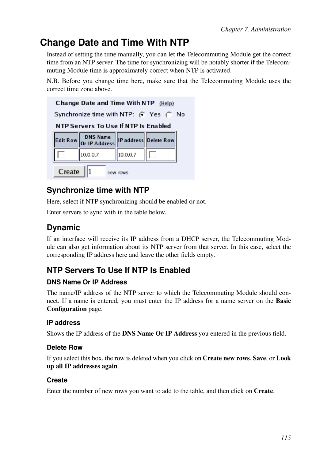 HP VCX Software manual Change Date and Time With NTP, Synchronize time with NTP, NTP Servers To Use If NTP Is Enabled 