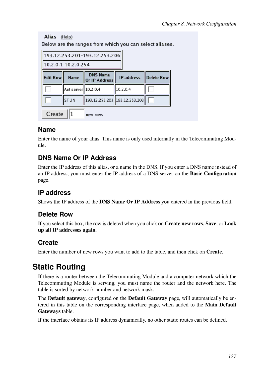 HP VCX Software manual Static Routing 