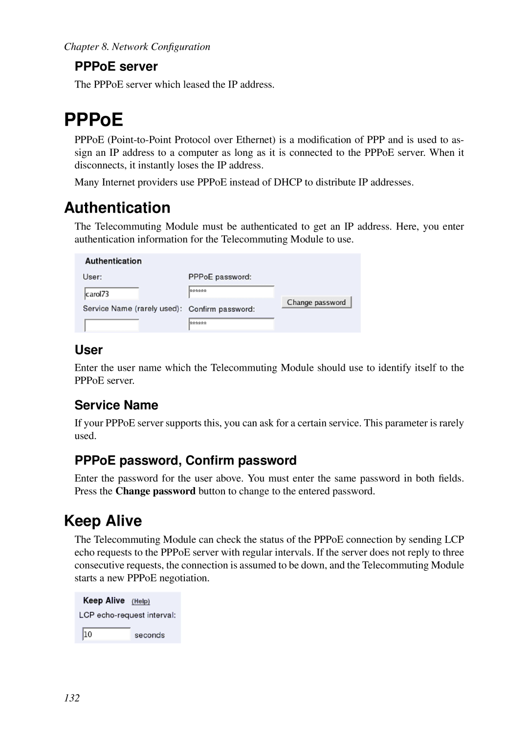 HP VCX Software manual PPPoE, Authentication, Keep Alive 