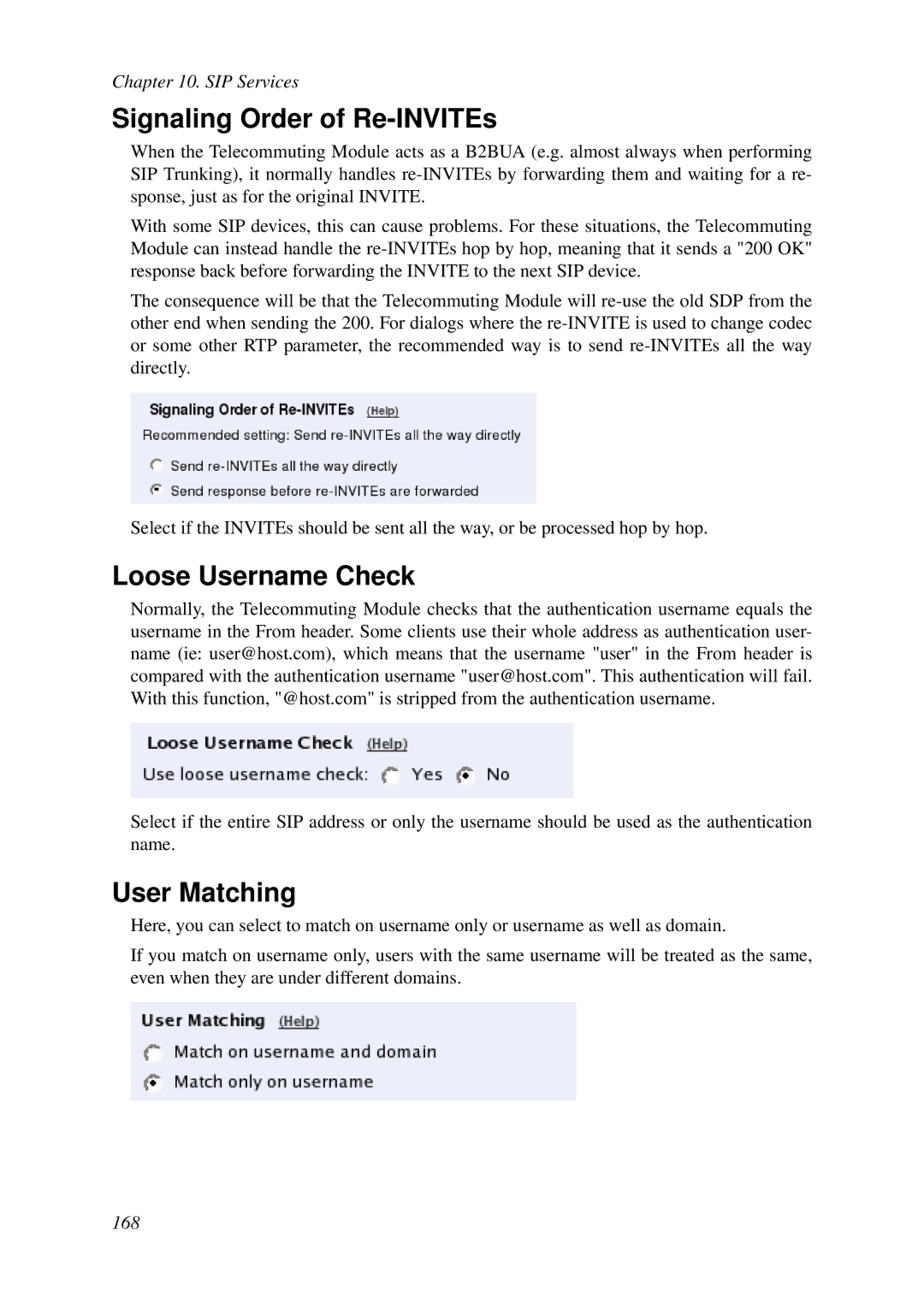 HP VCX Software manual Signaling Order of Re-INVITEs, Loose Username Check, User Matching 