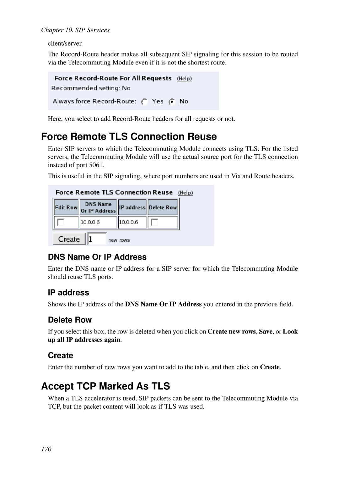 HP VCX Software manual Force Remote TLS Connection Reuse, Accept TCP Marked As TLS 