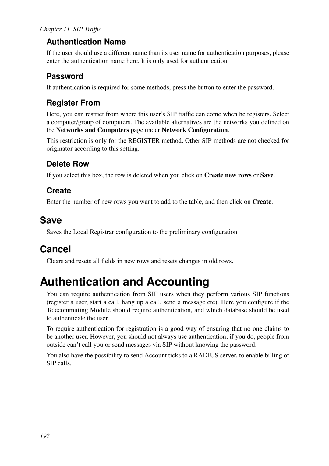 HP VCX Software manual Authentication and Accounting, Authentication Name, Register From 