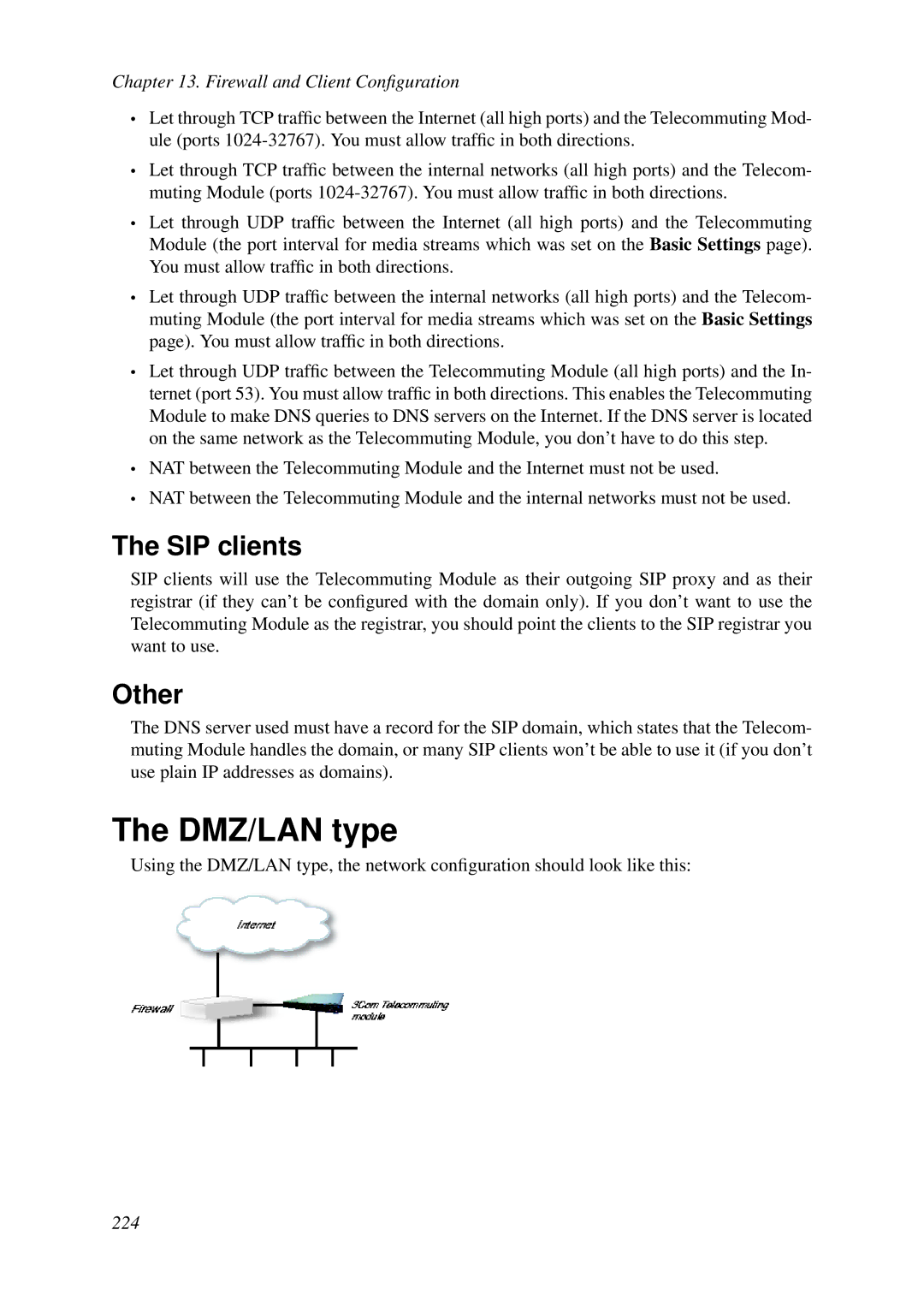 HP VCX Software manual DMZ/LAN type, SIP clients 