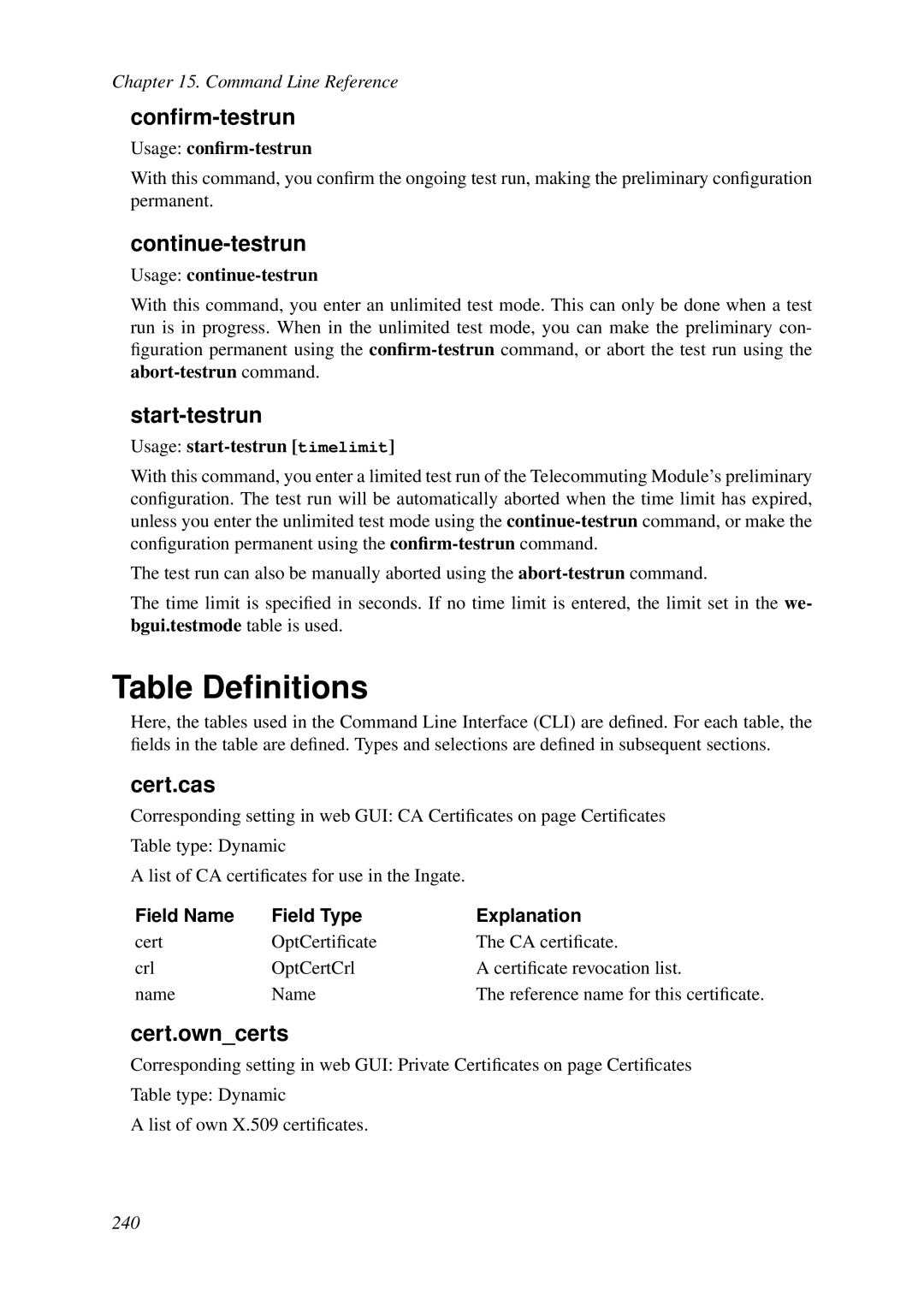 HP VCX Software manual Table Deﬁnitions 