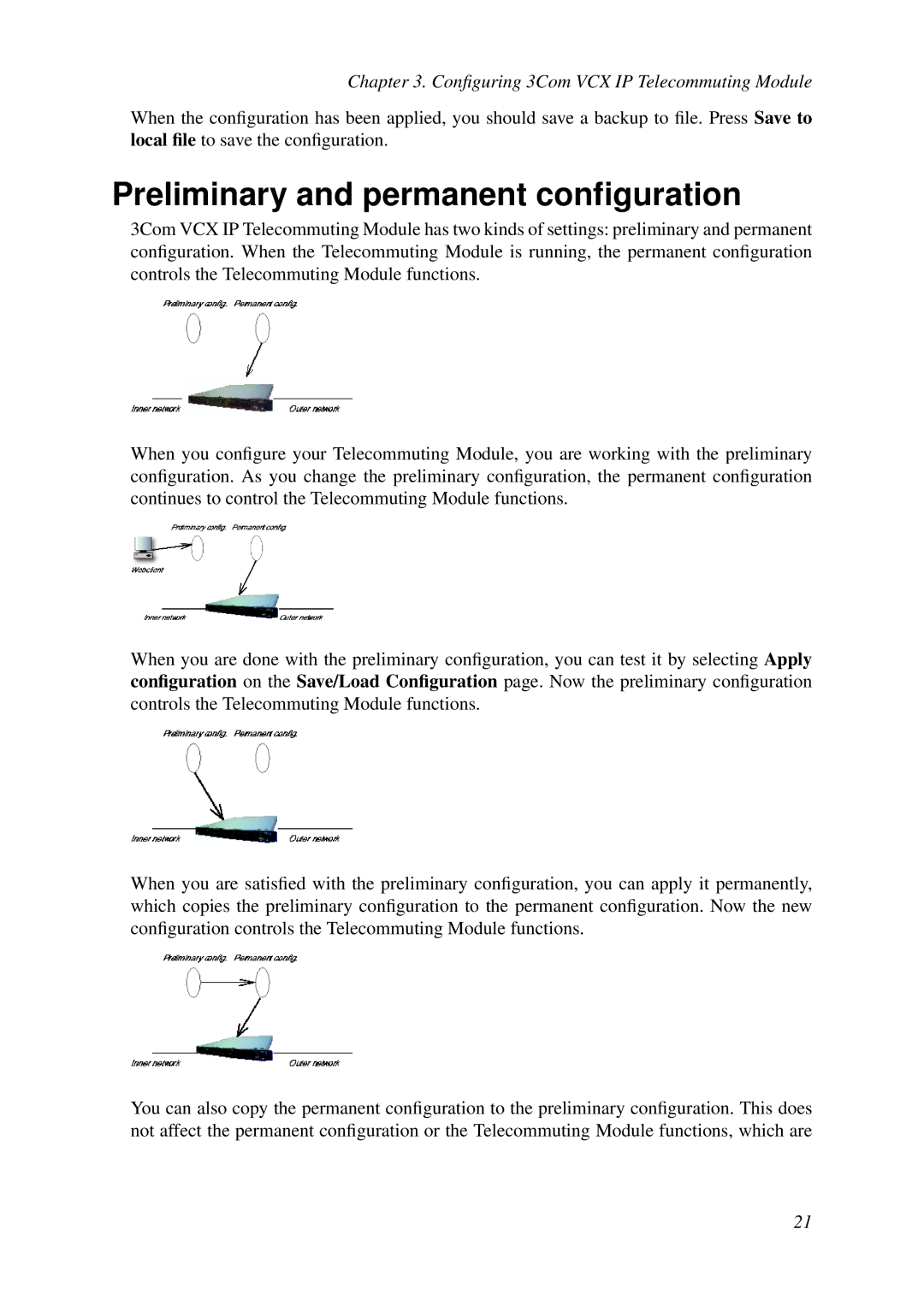 HP VCX Software manual Preliminary and permanent conﬁguration 