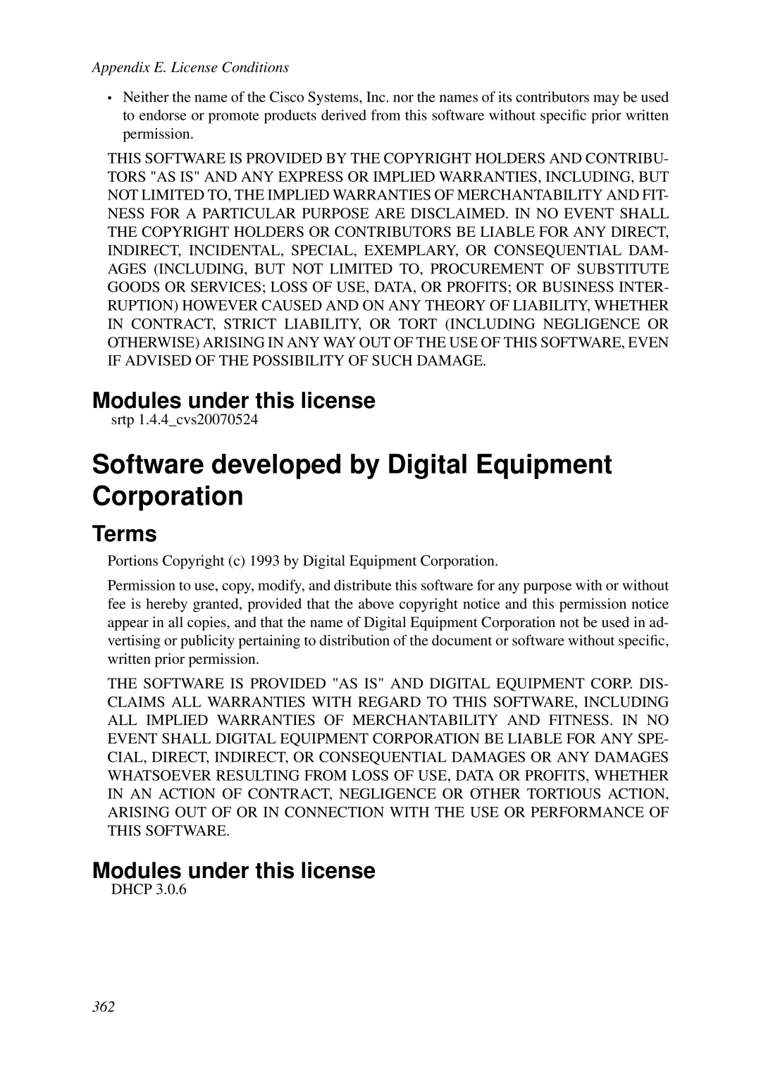 HP VCX Software manual Software developed by Digital Equipment Corporation 