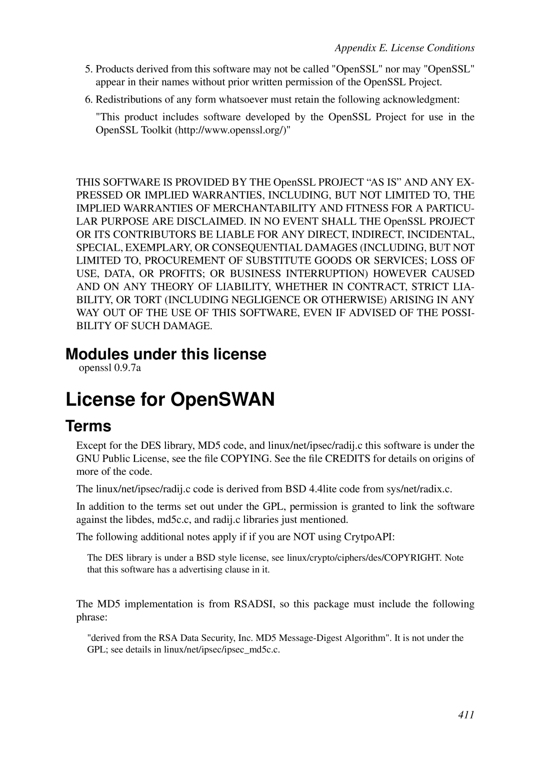 HP VCX Software manual License for OpenSWAN 