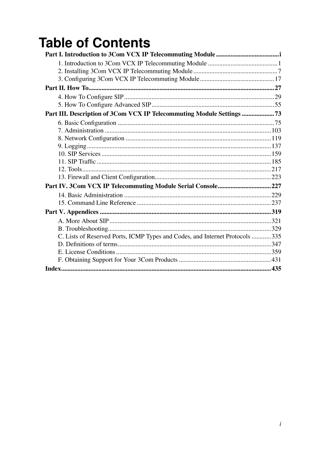 HP VCX Software manual Table of Contents 