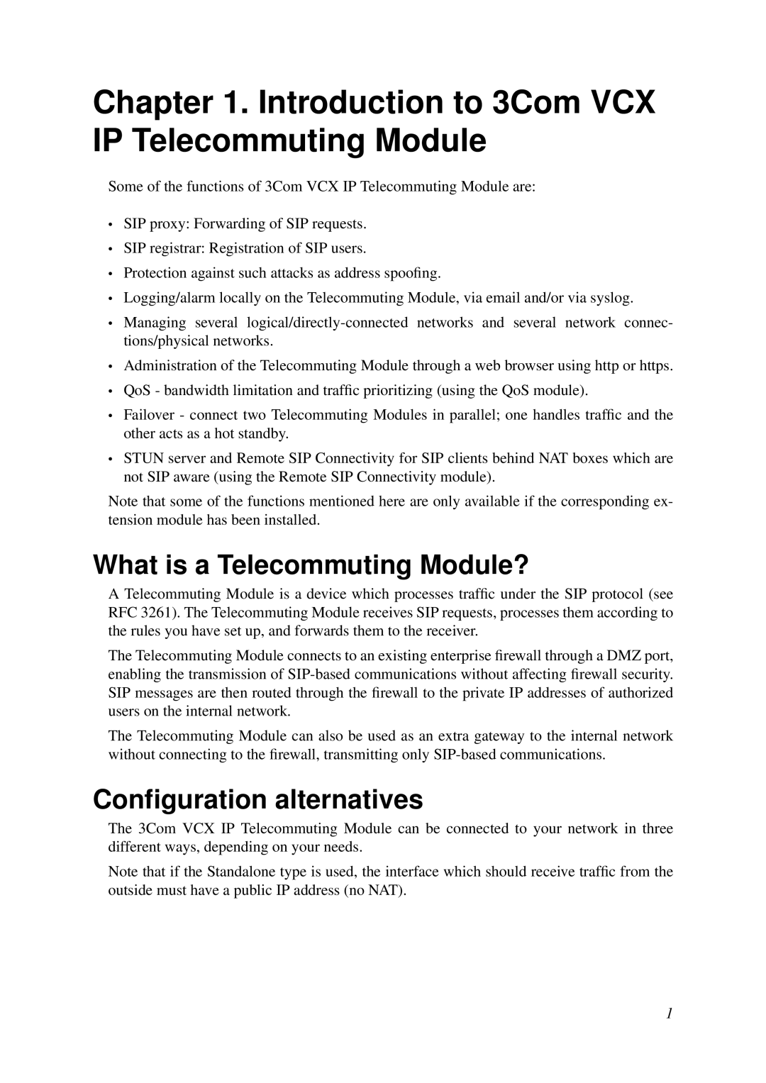 HP VCX Software manual Introduction to 3Com VCX IP Telecommuting Module, What is a Telecommuting Module? 