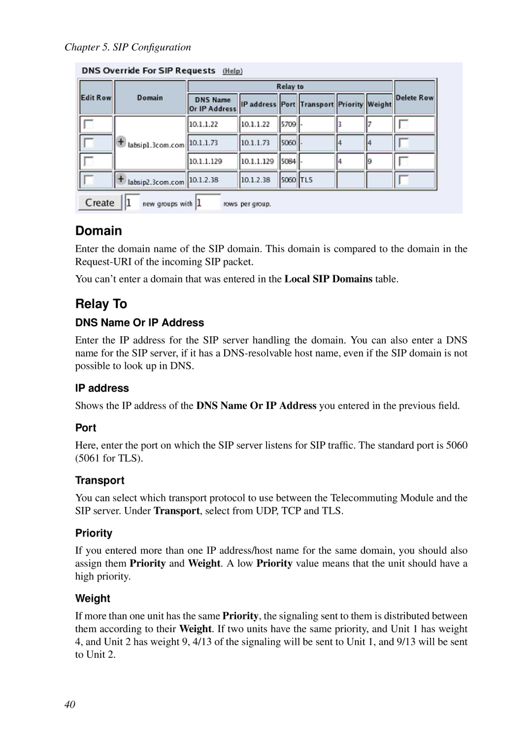 HP VCX Software manual Domain, Relay To 