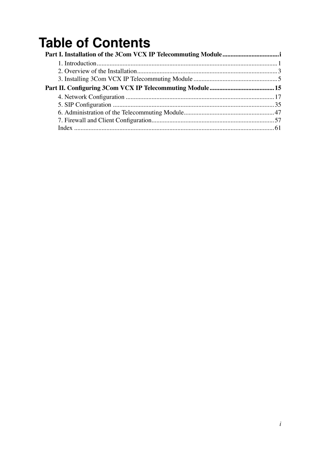 HP VCX Software manual Table of Contents 