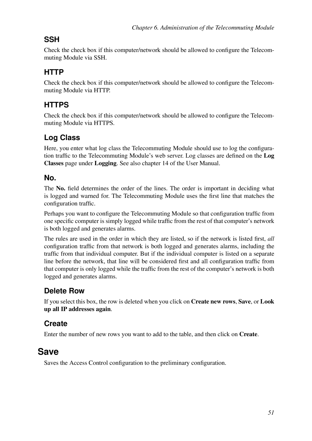 HP VCX Software manual Ssh, Log Class 