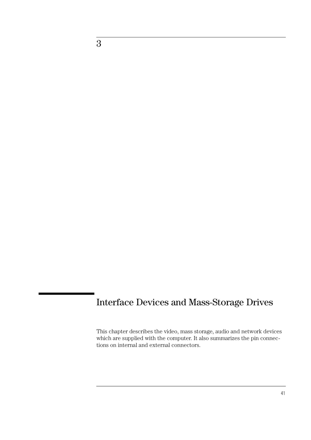 HP Vectra VL 5/xxx 5 manual Interface Devices and Mass-Storage Drives 