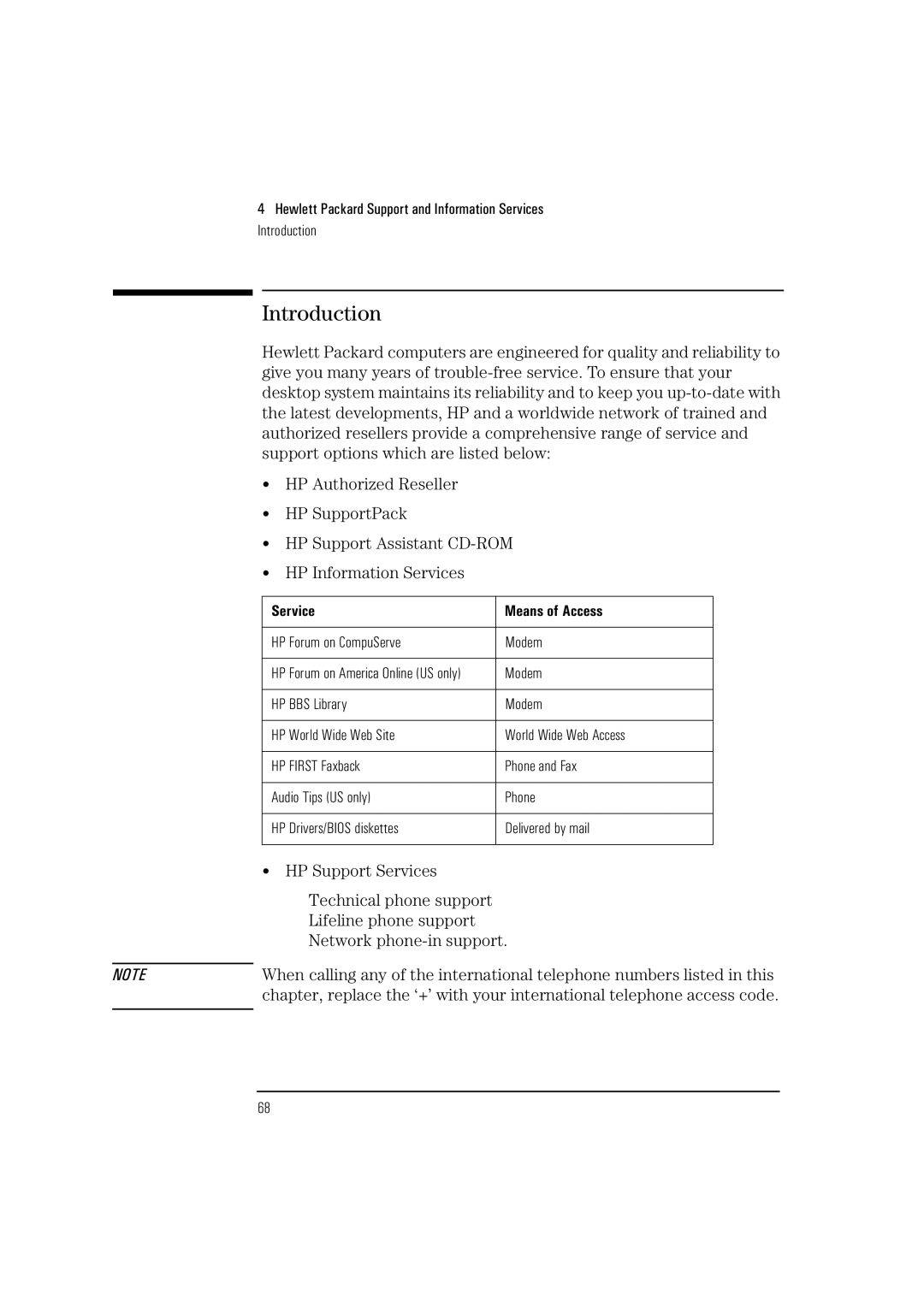 HP Vectra VL 5/xxx manual Introduction, Service Means of Access 