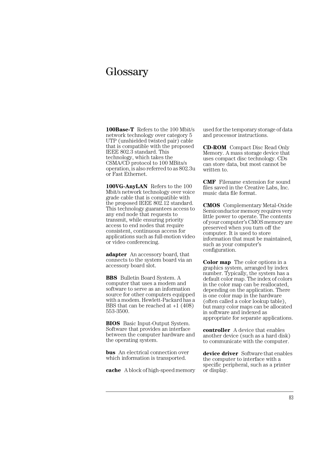 HP Vectra VL 5/xxx manual Glossary 