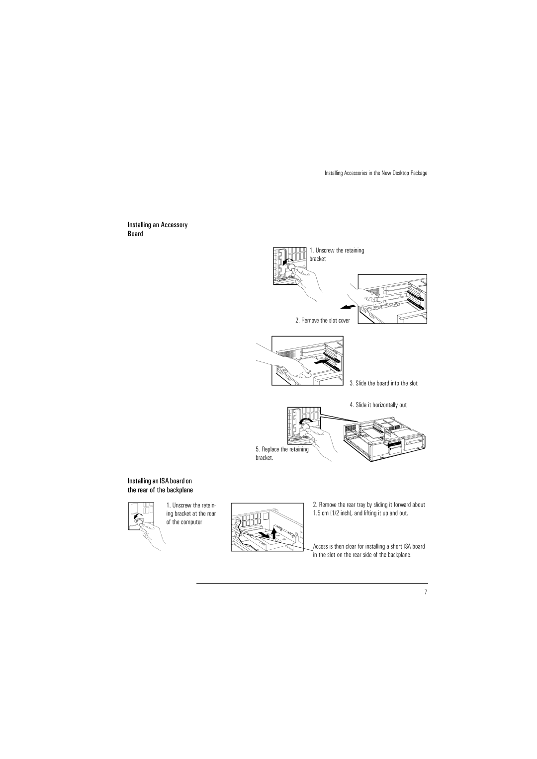 HP Vectra VL 6 manual Installing an Accessory Board 