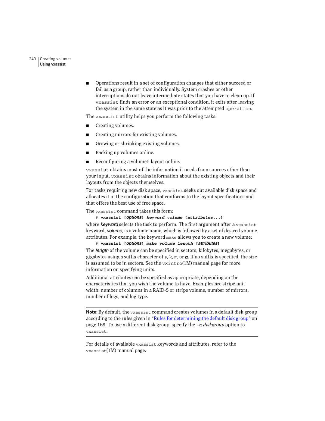 HP Veritas Volume Manager 5.0 -UX 11i v3 manual # vxassist options make volume length attributes, Vxassist 