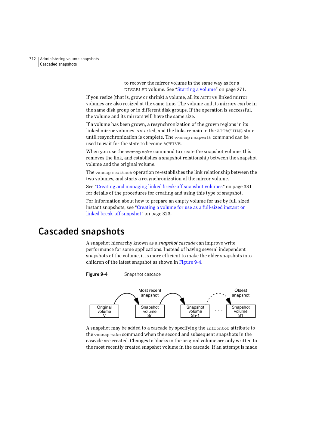 HP Veritas Volume Manager 5.0 -UX 11i v3 manual Cascaded snapshots 