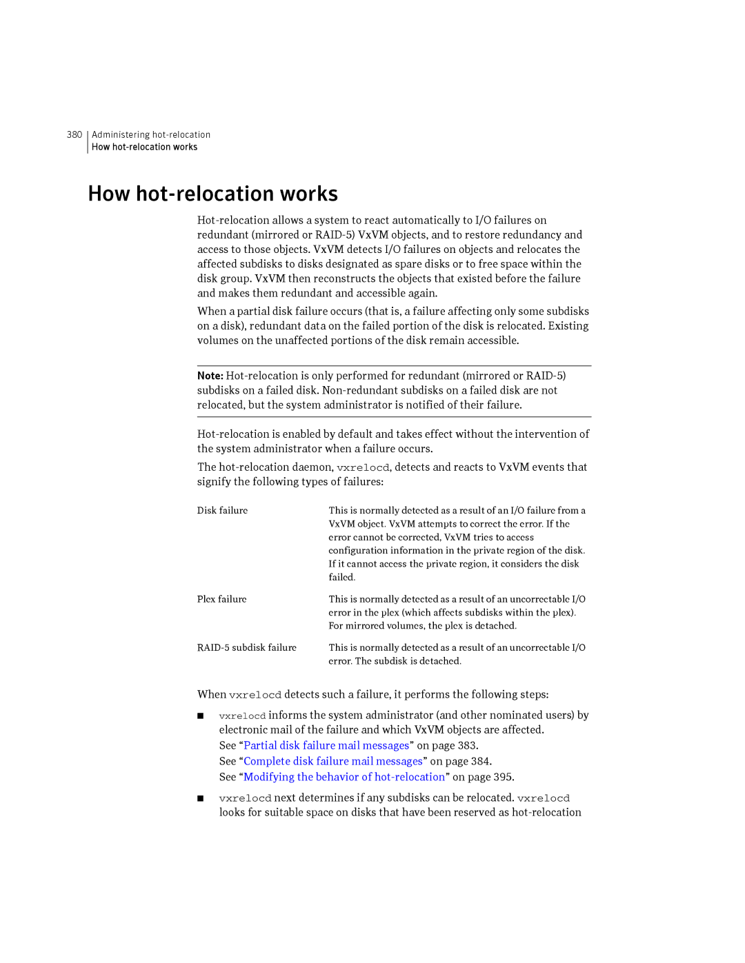 HP Veritas Volume Manager 5.0 -UX 11i v3 manual How hot-relocation works 