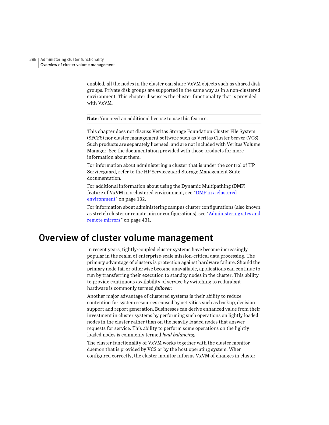 HP Veritas Volume Manager 5.0 -UX 11i v3 manual Overview of cluster volume management 