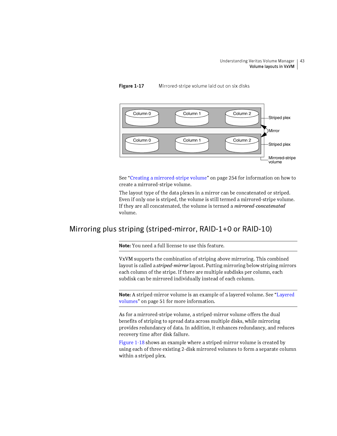 HP Veritas Volume Manager 5.0 -UX 11i v3 manual Mirroring plus striping striped-mirror, RAID-1+0 or RAID-10 