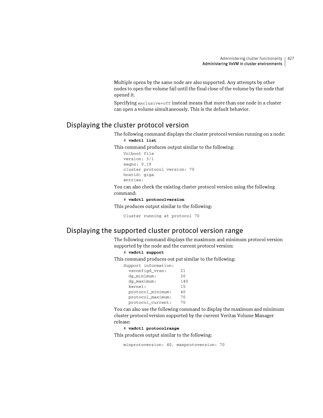 HP Veritas Volume Manager 5.0 -UX 11i v3 manual Displaying the cluster protocol version 