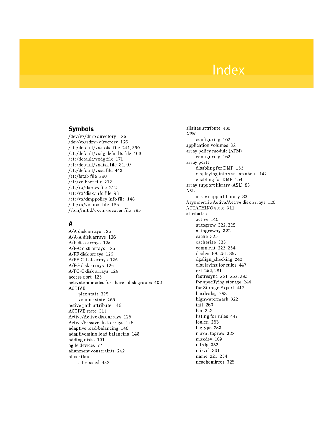 HP Veritas Volume Manager 5.0 -UX 11i v3 manual Index 