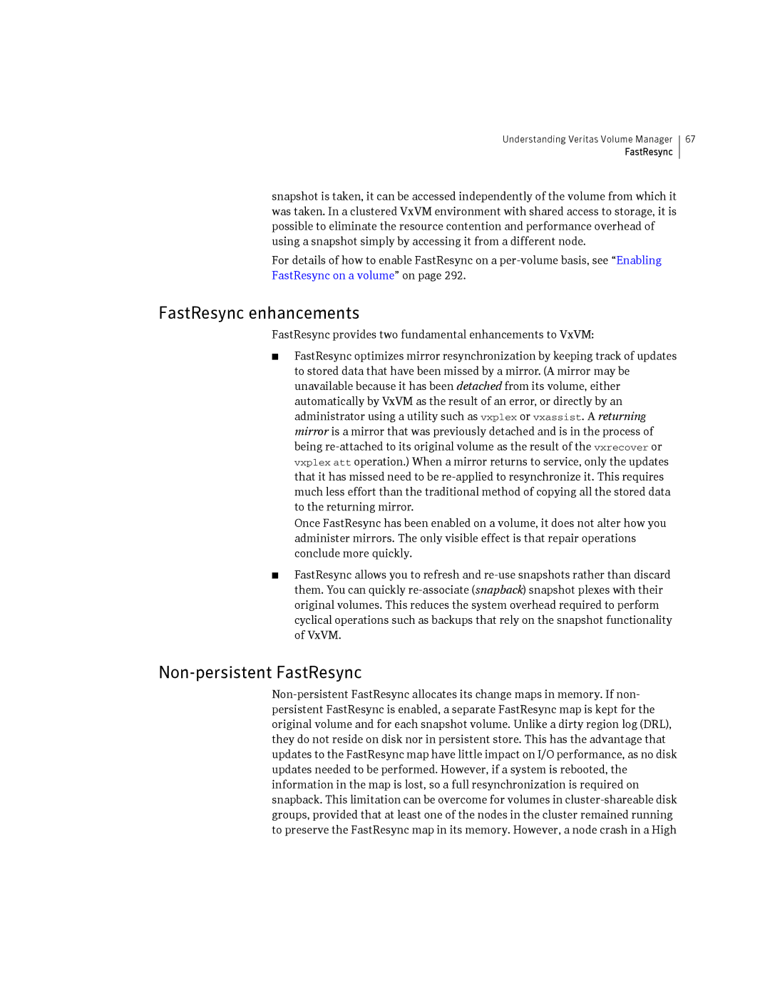 HP Veritas Volume Manager 5.0 -UX 11i v3 manual FastResync enhancements, Non-persistent FastResync 
