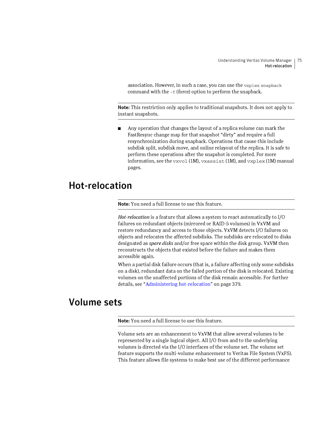 HP Veritas Volume Manager 5.0 -UX 11i v3 manual Hot-relocation, Volume sets 