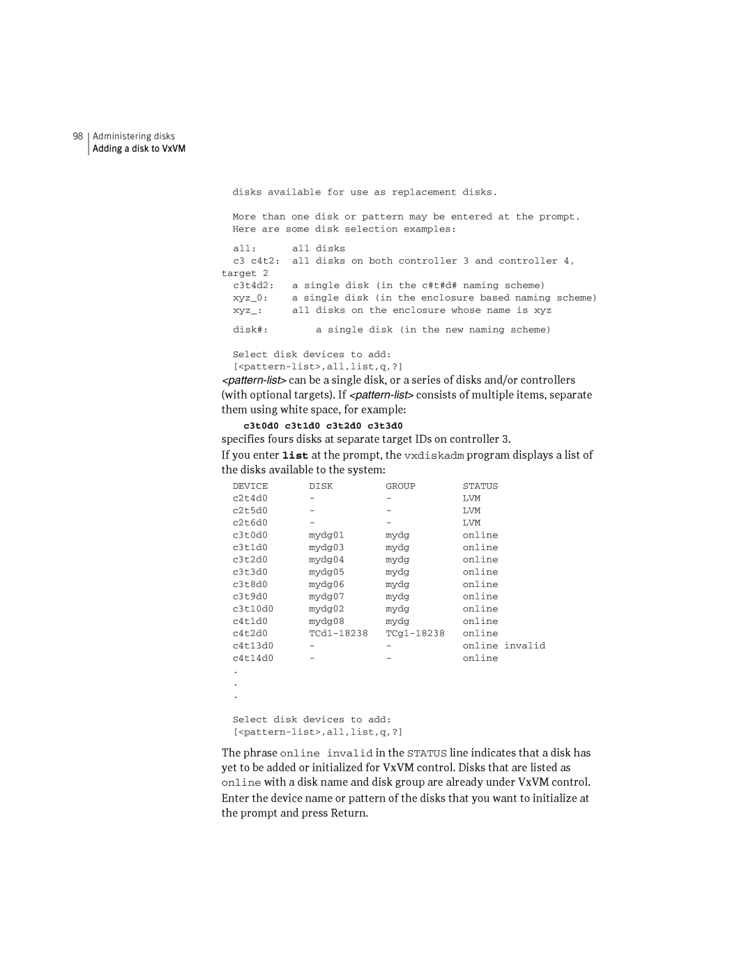 HP Veritas Volume Manager 5.0 -UX 11i v3 manual C3t0d0 c3t1d0 c3t2d0 c3t3d0 