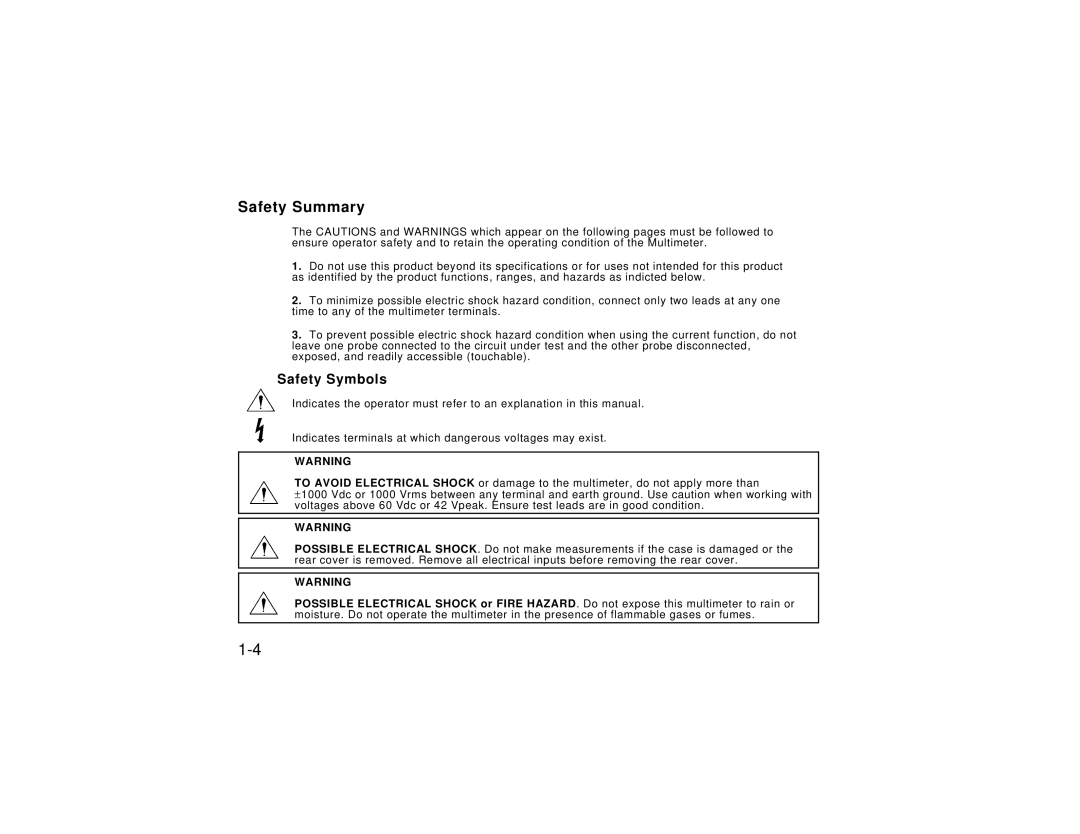 HP Video Game 00974-90002 manual Safety Summary, Safety Symbols 