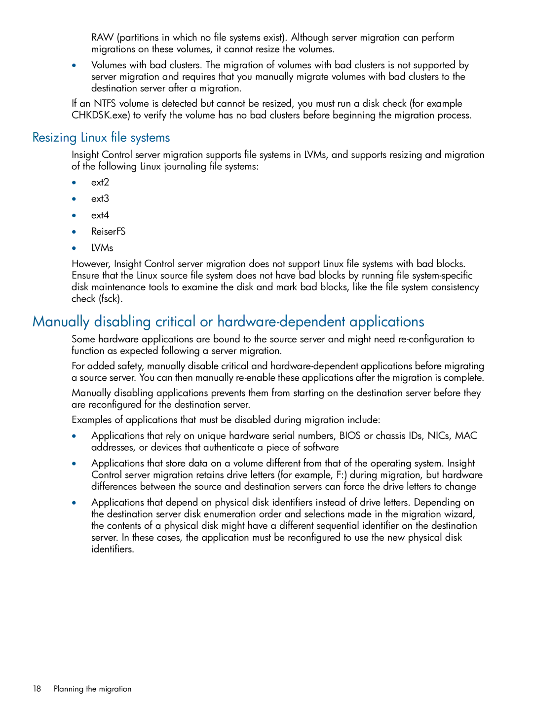 HP Virtual Connect Enterprise Manager Software manual Resizing Linux file systems 