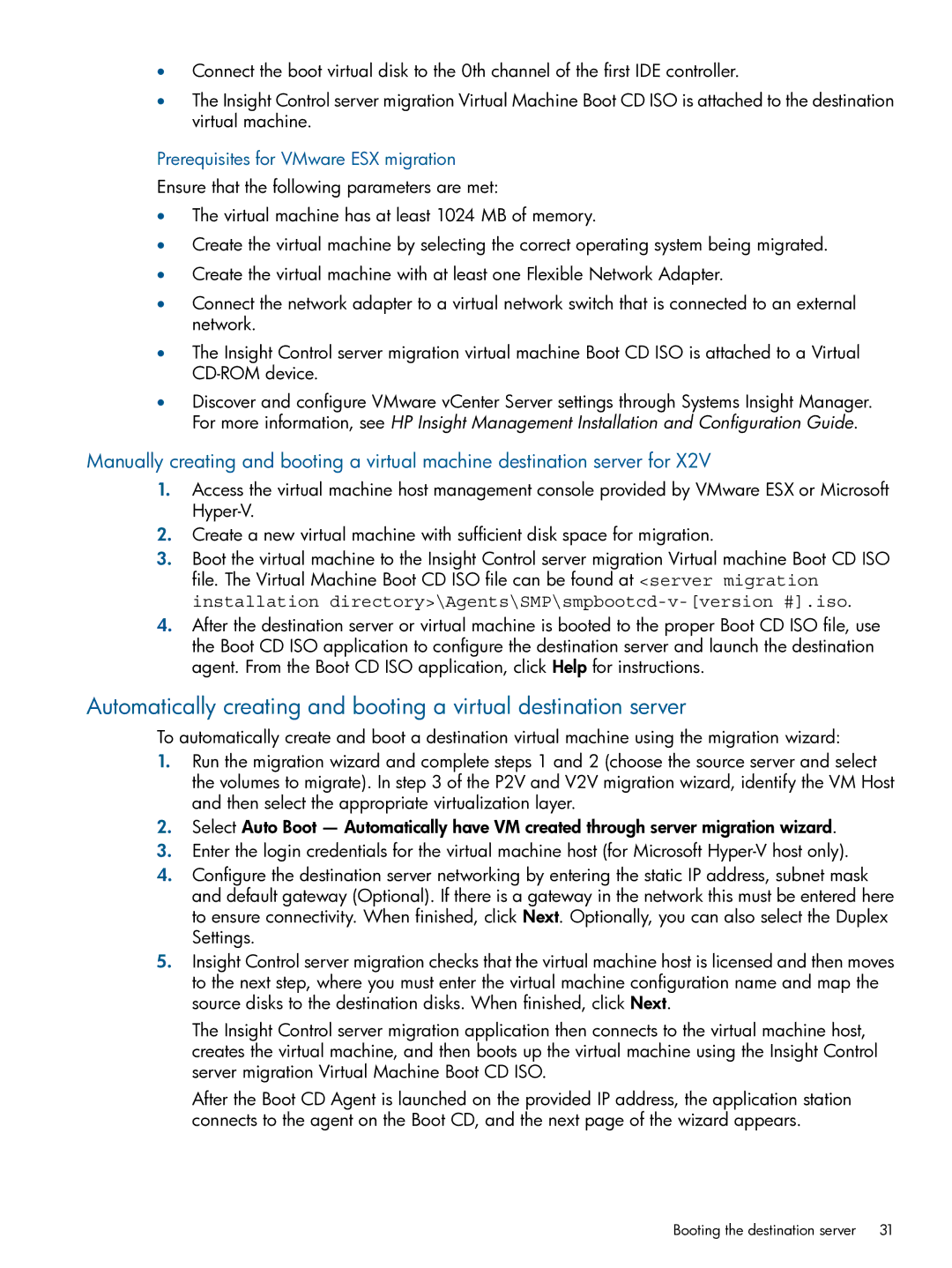 HP Virtual Connect Enterprise Manager Software manual Prerequisites for VMware ESX migration 