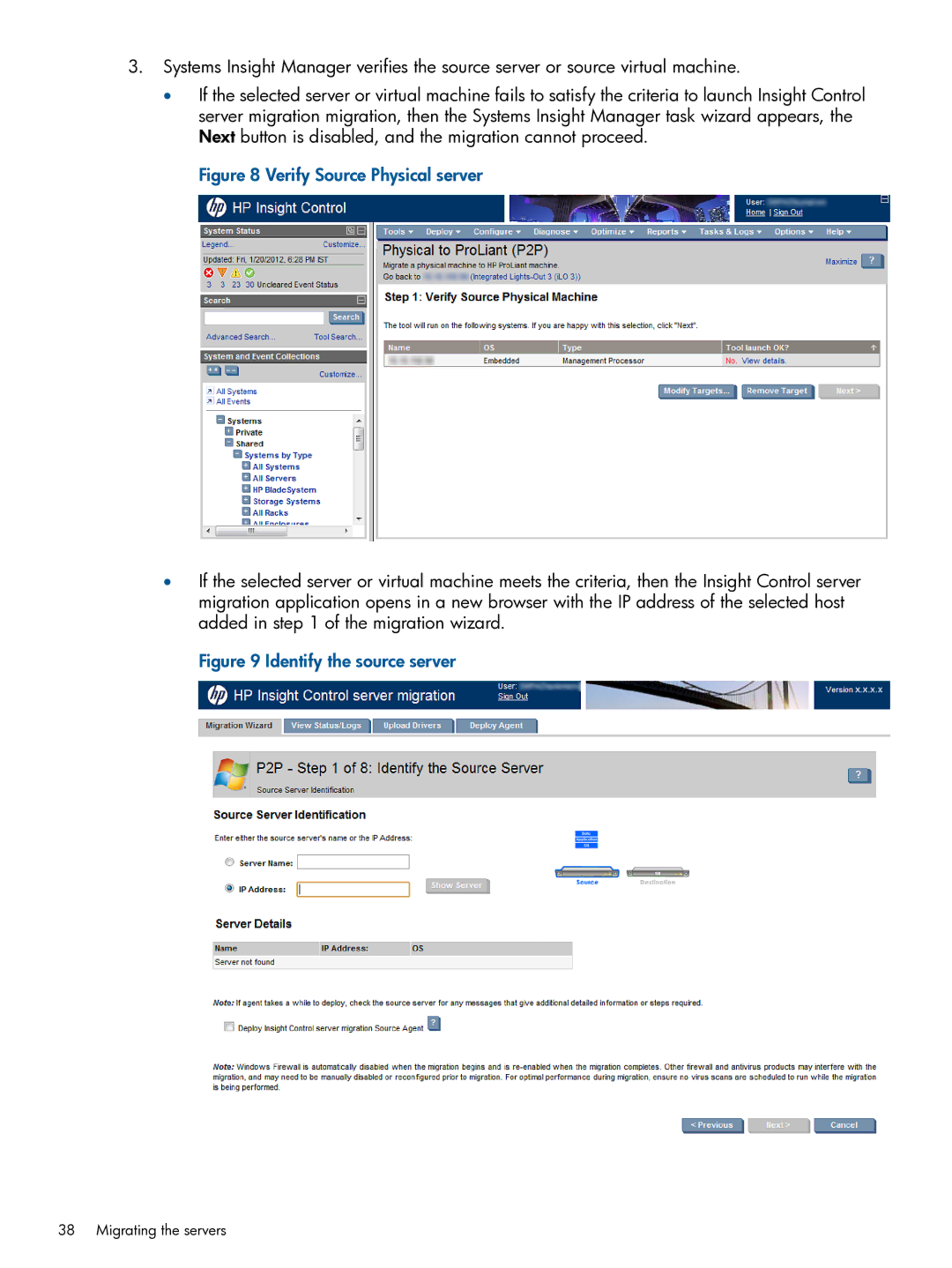 HP Virtual Connect Enterprise Manager Software manual Verify Source Physical server 