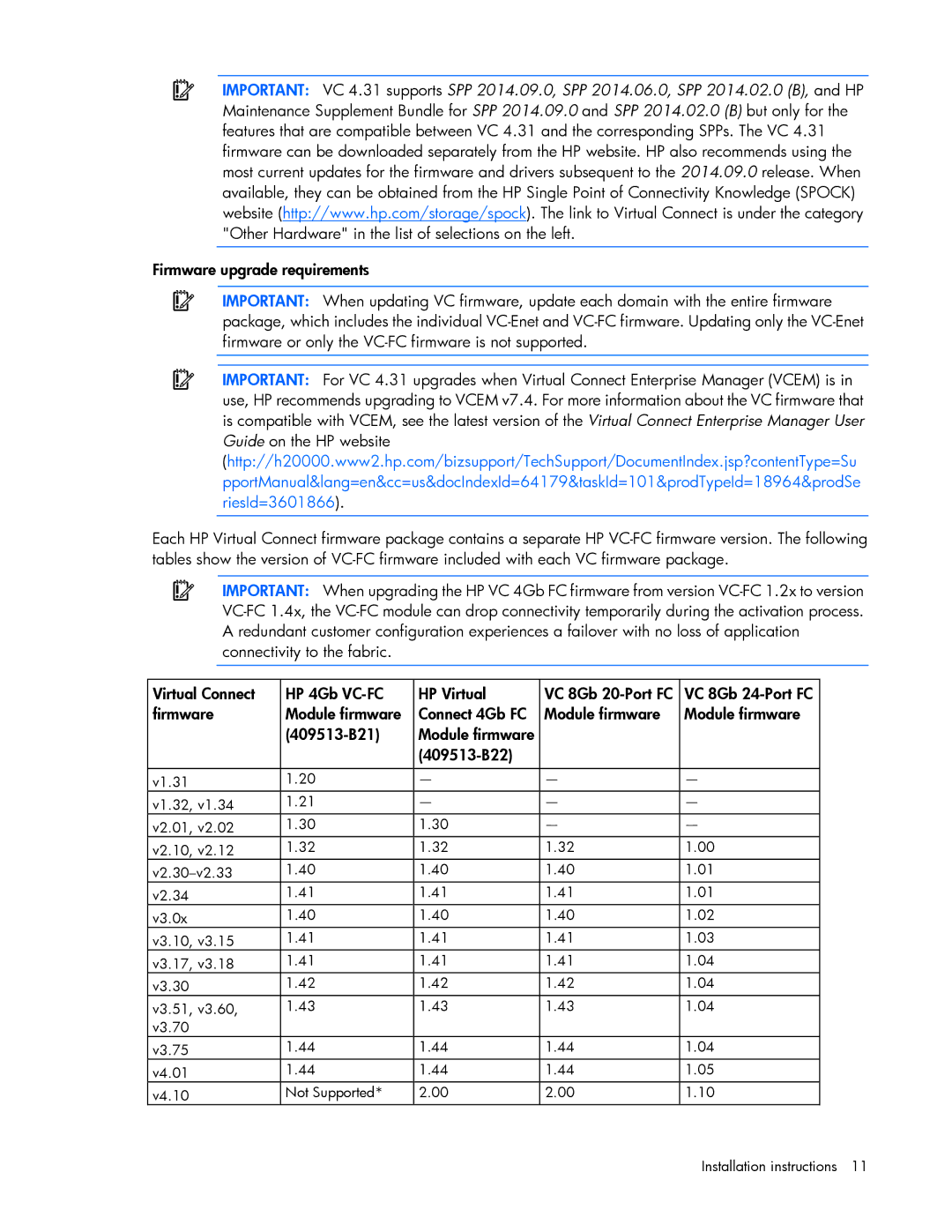 HP Virtual Connect Firmware manual 