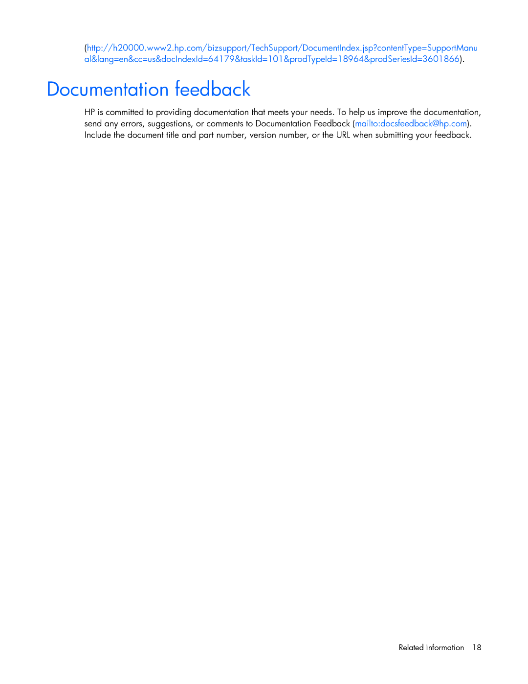 HP Virtual Connect Firmware manual Documentation feedback 