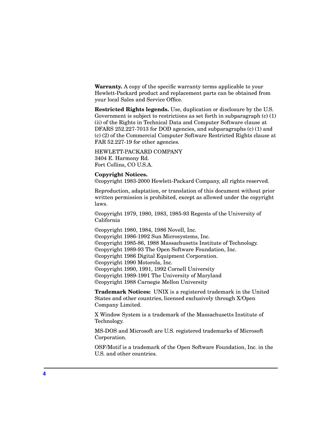 HP VISUALIZE fxe, fx5 and fx10 Graphics Family E0601 manual Copyright Notices 