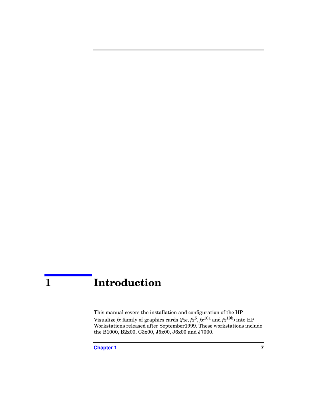 HP VISUALIZE fxe, fx5 and fx10 Graphics Family E0601 manual Introduction 