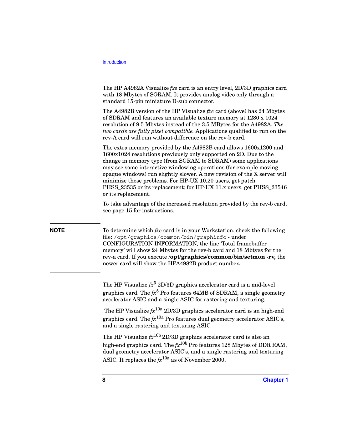 HP VISUALIZE fxe, fx5 and fx10 Graphics Family E0601 manual Configuration INFORMATION, the line ‘Total framebuffer 