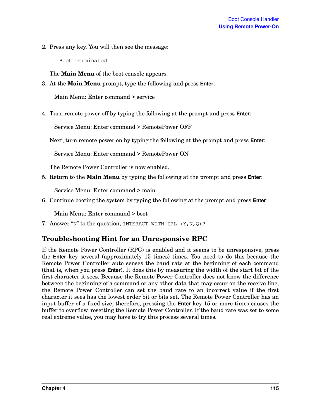 HP visualize J6000 work stations manual Troubleshooting Hint for an Unresponsive RPC 