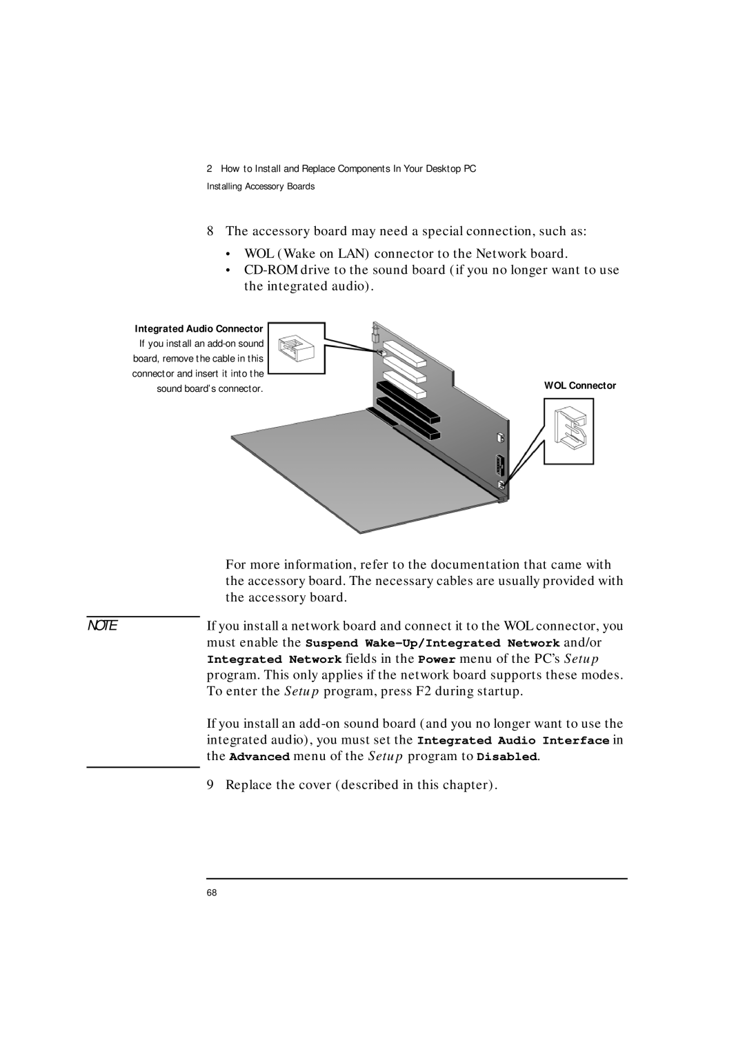 HP VLI 8 manual Accessory board, To enter the Setup program, press F2 during startup 