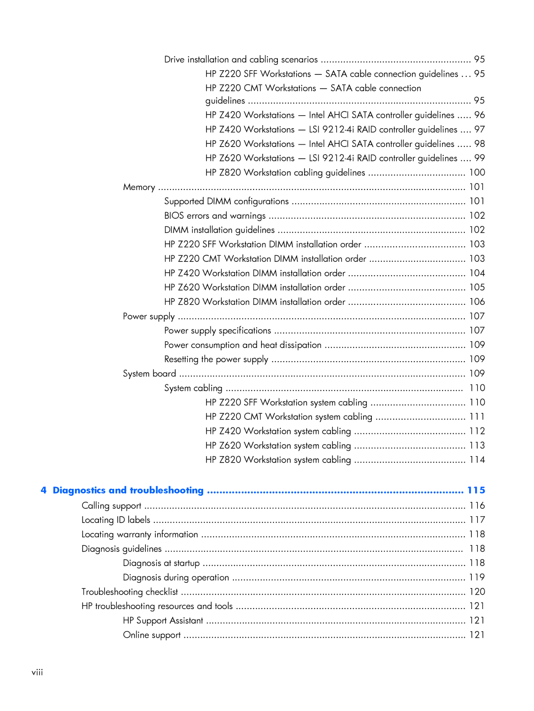 HP B2B97UT B2B97UT#ABA HP Z220 CMT Workstations Sata cable connection Guidelines, Diagnostics and troubleshooting 115 