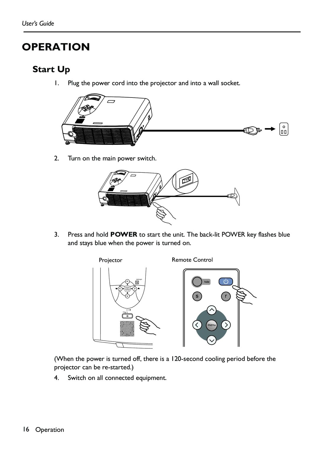 HP Vp6111 manual Operation, Start Up 