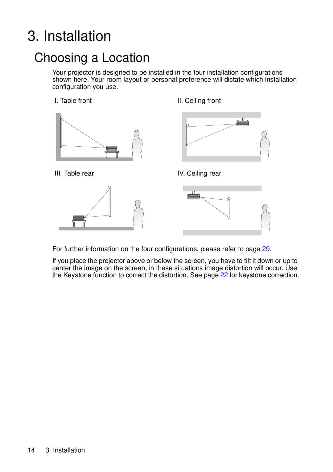 HP vp6210, vp6220 manual Installation, Choosing a Location 