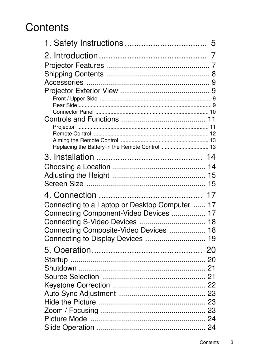 HP vp6220, vp6210 manual Contents 