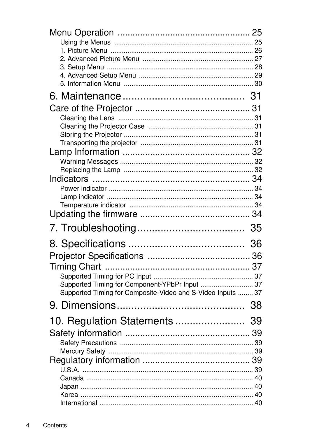 HP vp6210, vp6220 manual Maintenance 